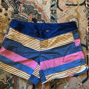 Patagonia Striped Blue and Pink Women's water Shorts